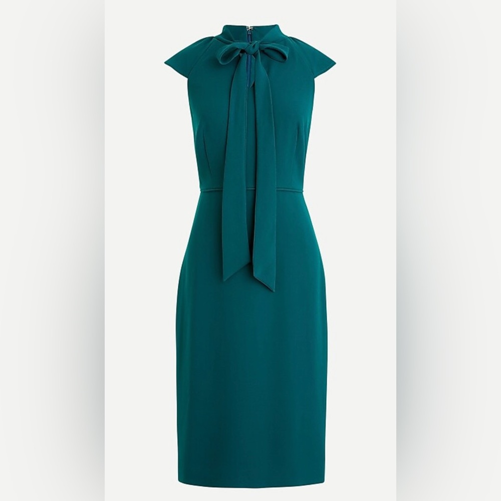 J.Crew green cap sleeve crepe 365 dress size 2 NWT